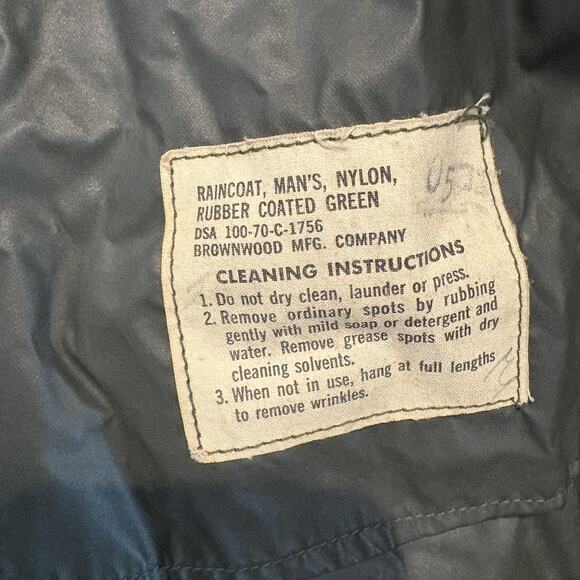 Vintage Brownwood Mfg Trench Coat Mens 46 Extra Long Nylon Raincoat 70s‎ - Picture 3 of 10